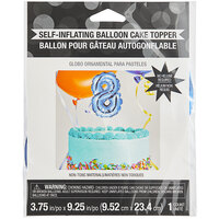 Creative Converting 337525 9 inch Blue 8 inch Balloon Cake Topper