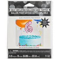Creative Converting 337518 9 inch Pink 6 inch Balloon Cake Topper