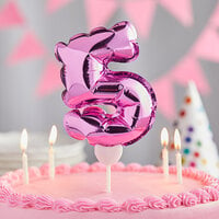 Creative Converting 337519 9 inch Pink 5 inch Balloon Cake Topper