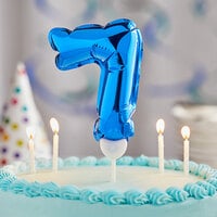 Creative Converting 337527 9 inch Blue 7 inch Balloon Cake Topper