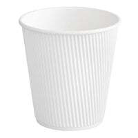 Choice 10 oz. Double Wall Ripple White Paper Hot Cup - 25/Pack