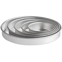 Choice 2" Deep Round Straight Sided Aluminum Cake Pan Set - 6", 8", 10", 12", and 14"