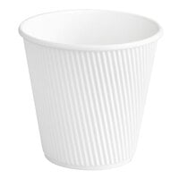 Choice 8 oz. Squat Double Wall Ripple White Paper Hot Cup - 500/Case