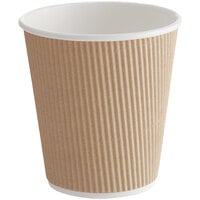 Choice 10 oz. Double Wall Ripple Kraft Paper Hot Cup - 25/Pack