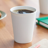 Choice 12 oz. Double Wall Ripple White Paper Hot Cup - 500/Case