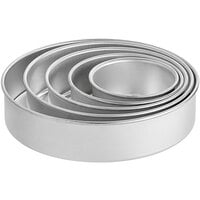 Choice 3" Deep Round Straight Sided Aluminum Cake Pan Set - 6", 8", 10", 12", and 14"