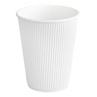 Choice 12 oz. Double Wall Ripple White Paper Hot Cup - 25/Pack