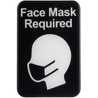 Tablecraft 10541 6 inch x 9 inch Black / White Plastic Face Mask Required Sign