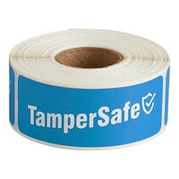 TamperSafe 1" x 3" Customizable Blue Paper Tamper-Evident Label - 250/Roll