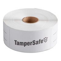 TamperSafe 1 1/2" x 6" Customizable White Paper Tamper-Evident Label - 250/Roll