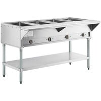 ServIt EST-4WS Four Pan Sealed Well Electric Steam Table with Adjustable Undershelf - 120V, 2000W