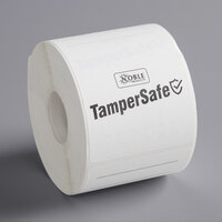 TamperSafe 2 1/2" x 6" Customizable White Paper Tamper-Evident Label - 250/Roll