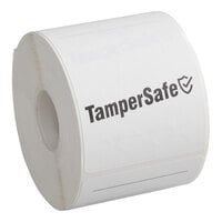 TamperSafe 2 1/2" x 6" Customizable White Paper Tamper-Evident Label - 250/Roll