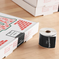 TamperSafe 2 1/2 inch x 6 inch Customizable Black Paper Tamper-Evident Label - 250/Roll