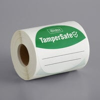 TamperSafe 3 inch Round Customizable Green Paper Tamper-Evident Label - 250/Roll