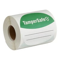 TamperSafe 3" Round Customizable Green Paper Tamper-Evident Label - 250/Roll