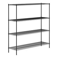 Regency 21" x 72" NSF Black Epoxy 4-Shelf Kit with 74" Posts