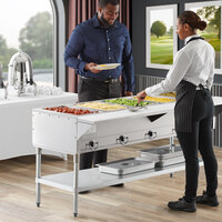 ServIt EST-5WS Five Pan Sealed Well Electric Seam Table with Adjustable Undershelf - 208/240V, 3750W