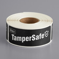 TamperSafe 1 inch x 3 inch Customizable Black Paper Tamper-Evident Label - 250/Roll