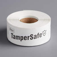 TamperSafe 1" x 3" Customizable White Paper Tamper-Evident Label - 250/Roll