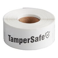 TamperSafe 1" x 3" Customizable White Paper Tamper-Evident Label - 250/Roll