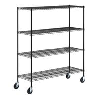 Regency 21" x 60" NSF Black Epoxy 4-Shelf Kit with 64" Posts and Casters