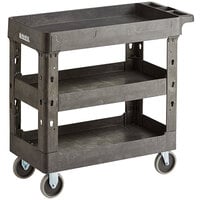 Lavex Medium 3-Shelf Utility Cart - 34 1/2" x 16 1/2" x 32 1/2"