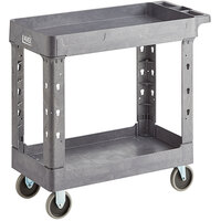 Lavex Industrial Medium Gray 2-Shelf Utility Cart - 34 1/2" x 16 1/2" x 32 1/2"