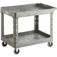 Lavex Industrial Large Gray 2-Shelf Utility Cart - 40 3/4 inch x 25 1/2 inch x 33 1/2 inch