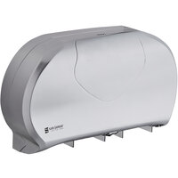 San Jamar R4070SS Summit 9 inch Double Roll Jumbo Toilet Tissue Dispenser - Silver