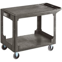 Lavex Large 2-Shelf Utility Cart with Flat Top and Built-In Tool Compartment - 44" x 25 1/4" x 32 1/4"