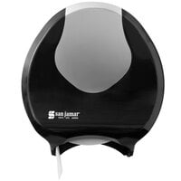 San Jamar R2070BKSS Summit 9 inch Single Roll Jumbo Toilet Tissue Dispenser - Black
