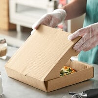 Choice 10 inch x 10 inch x 2 inch Kraft Corrugated Plain Pizza Box - 50/Case