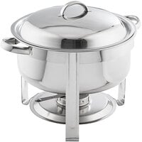 Choice Deluxe 8 Qt. Round Chrome Accent Soup Chafer