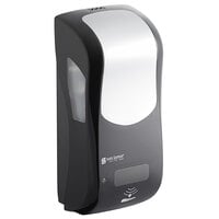 San Jamar SH970BKSS Summit Rely Black Hybrid Automatic Hand Soap, Sanitizer, and Lotion Dispenser - 5 1/2 inch x 4 inch x 12 inch