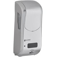 San Jamar SH970SS Summit Rely Silver Hybrid Automatic Hand Soap, Sanitizer, and Lotion Dispenser - 5 1/2" x 4" x 12"