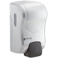 San Jamar S970SS Summit Rely Silver Manual Hand Soap, Sanitizer, and Lotion Dispenser - 5 3/16 inch x 4 inch x 8 7/8 inch
