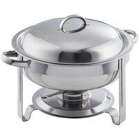 Choice Deluxe 4 Qt. Round Chrome Accent Chafer
