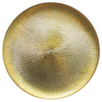 The Jay Companies 1875020 13 inch Round American Atelier Oriana Gold Glass Charger Plate