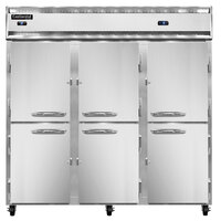 Continental Refrigerator 3RRFN-HD 78 inch Half Door Dual Temperature Reach-In Refrigerator / Refrigerator / Freezer - 68 cu. ft.