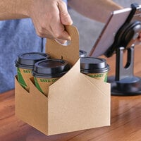Choice 4 Cup Handled 12-24 oz. Drink Carrier - 200/Case