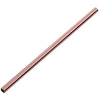 Acopa 5 1/2" Copper Stainless Steel Reusable Straight Straw - 12/Pack