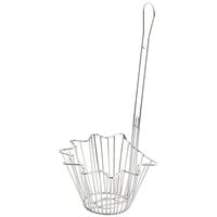 Choice 9 inch x 5 inch Nickel-Plated Stainless Steel Taco Salad Bowl Fry Basket