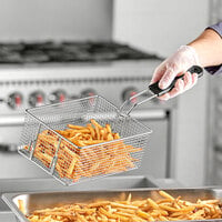 9 1/2 inch x 7 1/4 inch x 4 inch Fryer Basket with Front Hook