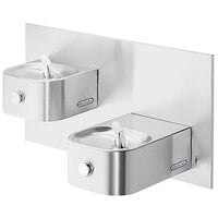 Zurn Elkay EDFP217C Stainless Steel Bi-Level Wall Mount Non-Filtered Drinking Fountain - Non-Refrigerated