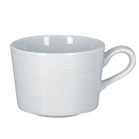 RAK Porcelain HMPASCU23 Helm 7.8 oz. Bright White Embossed Porcelain Tea Cup - 12/Case