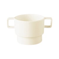 RAK Porcelain NOCU30 Nordic 10.15 oz. Warm White Porcelain Stackable Breakfast Cup with Handles - 6/Case