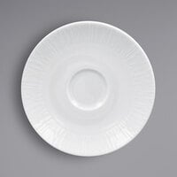 RAK Porcelain SOPCLSA15 Soul 5 15/16 inch Bright White Embossed Porcelain Saucer - 12/Case