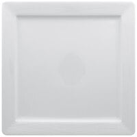 RAK Porcelain HMPASSP27 Helm 10 5/8" Bright White Embossed Square Porcelain Plate - 6/Case
