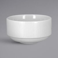 RAK Porcelain SOPCLCS01 Soul 10.15 oz. Bright White Embossed Stackable Porcelain Bouillon - 12/Case